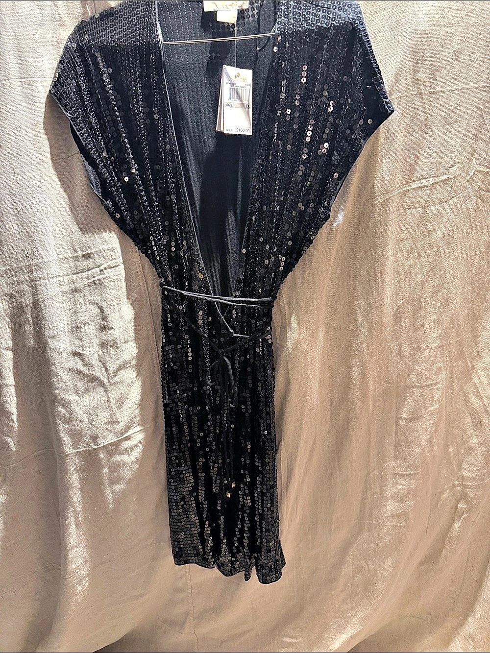 Michael Kors Sequin Maxi Dress Black 1X NWT